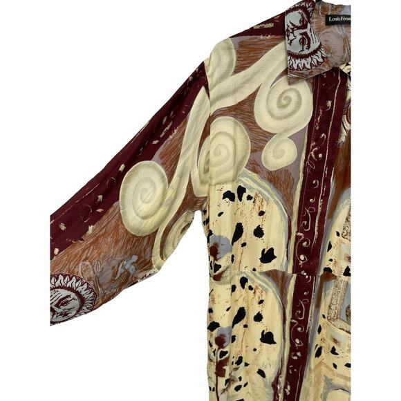 Vintage Louis Feraud Silk Dress Abstract Wearable Art Size 8 - Picture 5 of 15